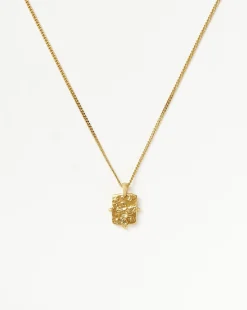 Lucy Williams Engravable Beaded Square Coin Pendant Necklace