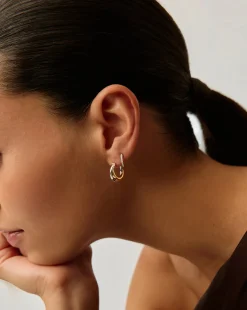 Lucy Williams Entwine Hoop Earrings & Pave Huggies Set