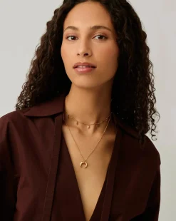 Lucy Williams Horn Necklace & Leaf Charm Choker Set