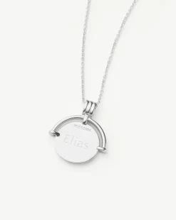 Lucy Williams Long Engravable Roman Arc Coin Necklace