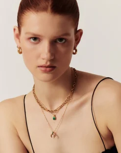 Lucy Williams Malachite Horn Pendant Necklace