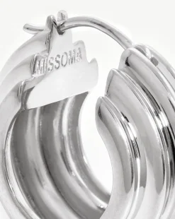 Lucy Williams Medium Chunky Ridge Hoop Earrings