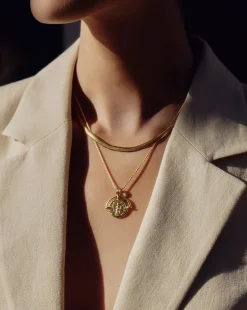 Lucy Williams Medium Engravable Roman Arc Coin Necklace