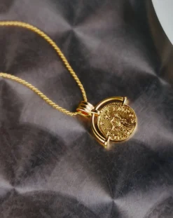 Lucy Williams Medium Engravable Roman Arc Coin Necklace