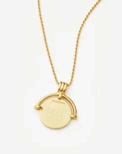 Lucy Williams Medium Engravable Roman Arc Coin Necklace