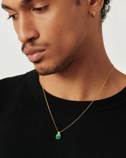 Lucy Williams Mens Square Charm Necklace