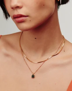 Lucy Williams Short Square Snake Chain Necklace