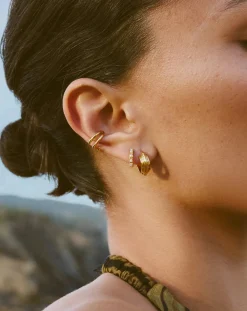Lucy Williams Small Ridge Hoop Earrings