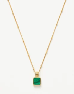 Lucy Williams Square Malachite Necklace