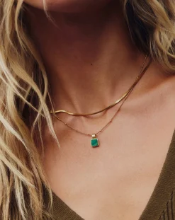 Lucy Williams Square Malachite Necklace