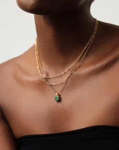Lucy Williams Square Malachite Necklace