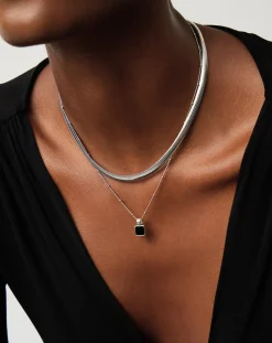 Lucy Williams Square Onyx Necklace