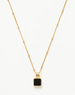 Lucy Williams Square Onyx Necklace