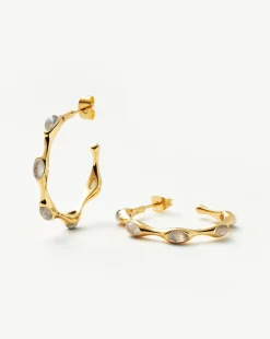 Magma Gemstone Medium Hoop Earrings