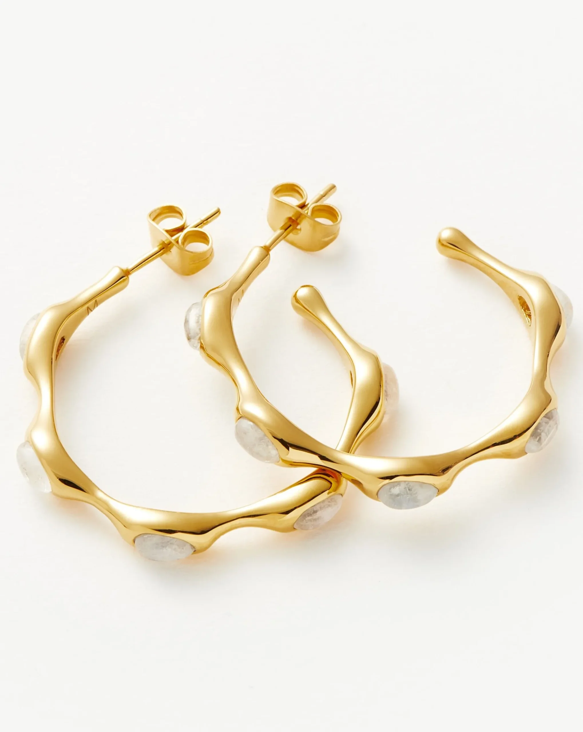 Magma Gemstone Medium Hoop Earrings