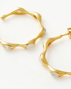 Magma Gemstone Medium Hoop Earrings