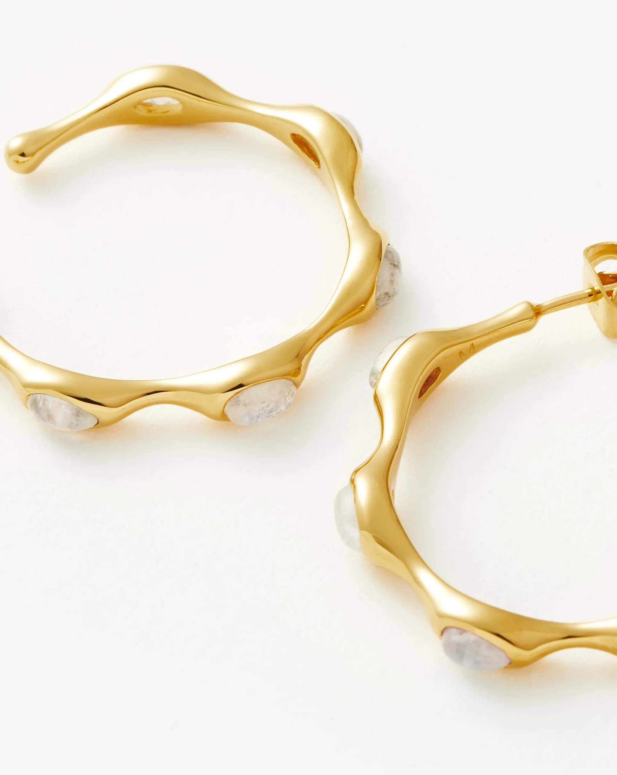 Magma Gemstone Medium Hoop Earrings