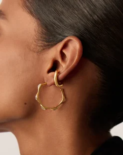 Magma Gemstone Medium Hoop Earrings