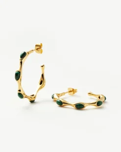 Magma Gemstone Medium Hoop Earrings