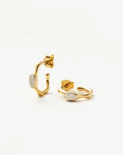 Magma Gemstone Small Hoop Earrings