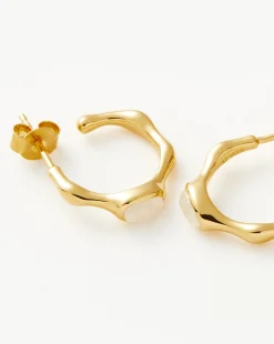 Magma Gemstone Small Hoop Earrings