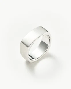 Mens Engravable Matte Wide Ring