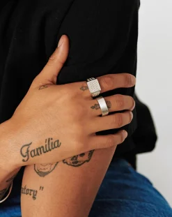 Mens Engravable Matte Wide Ring