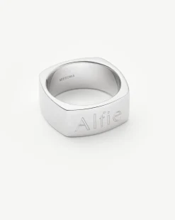Mens Engravable Matte Wide Ring