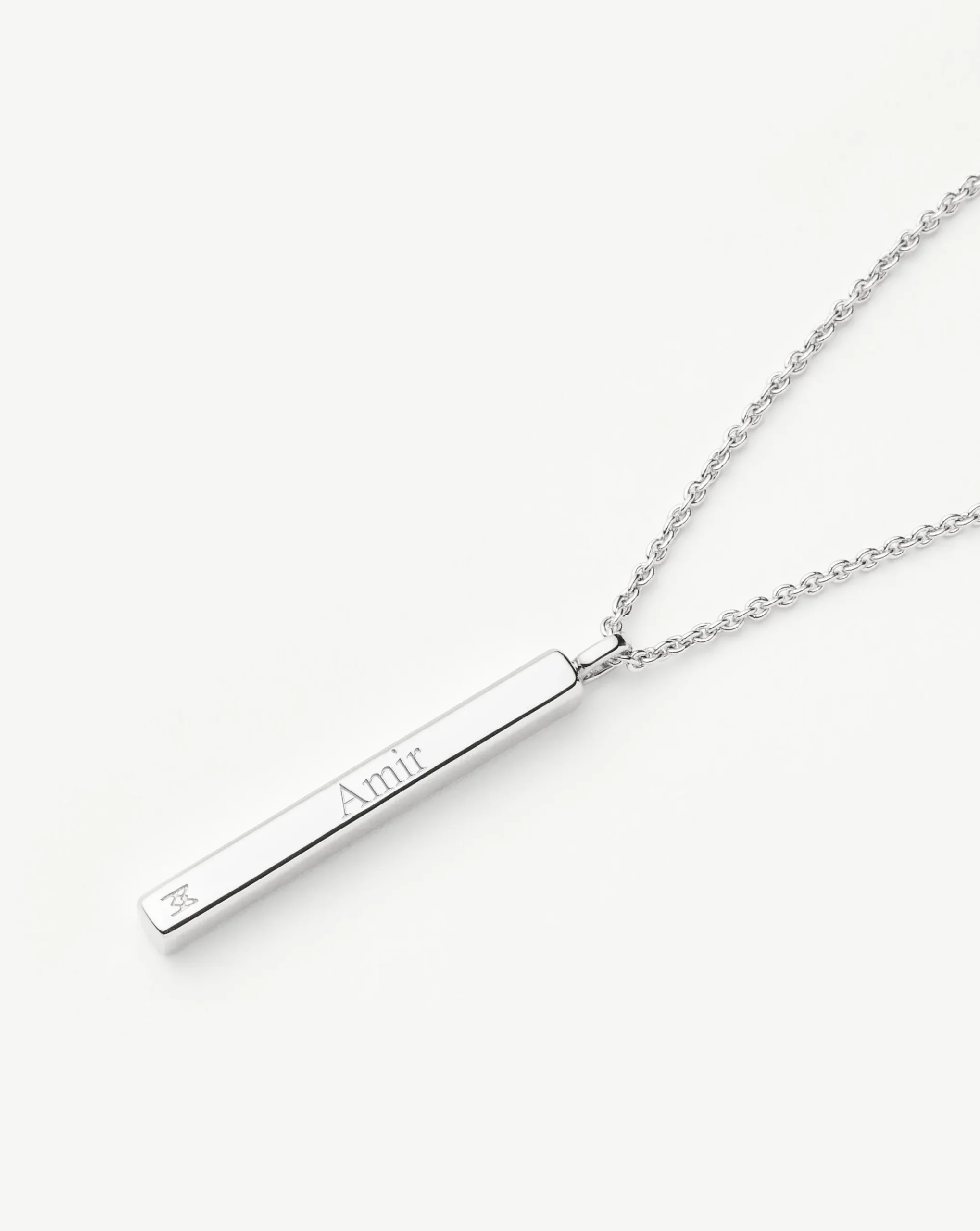 Mens Engravable Tag Pendant Necklace
