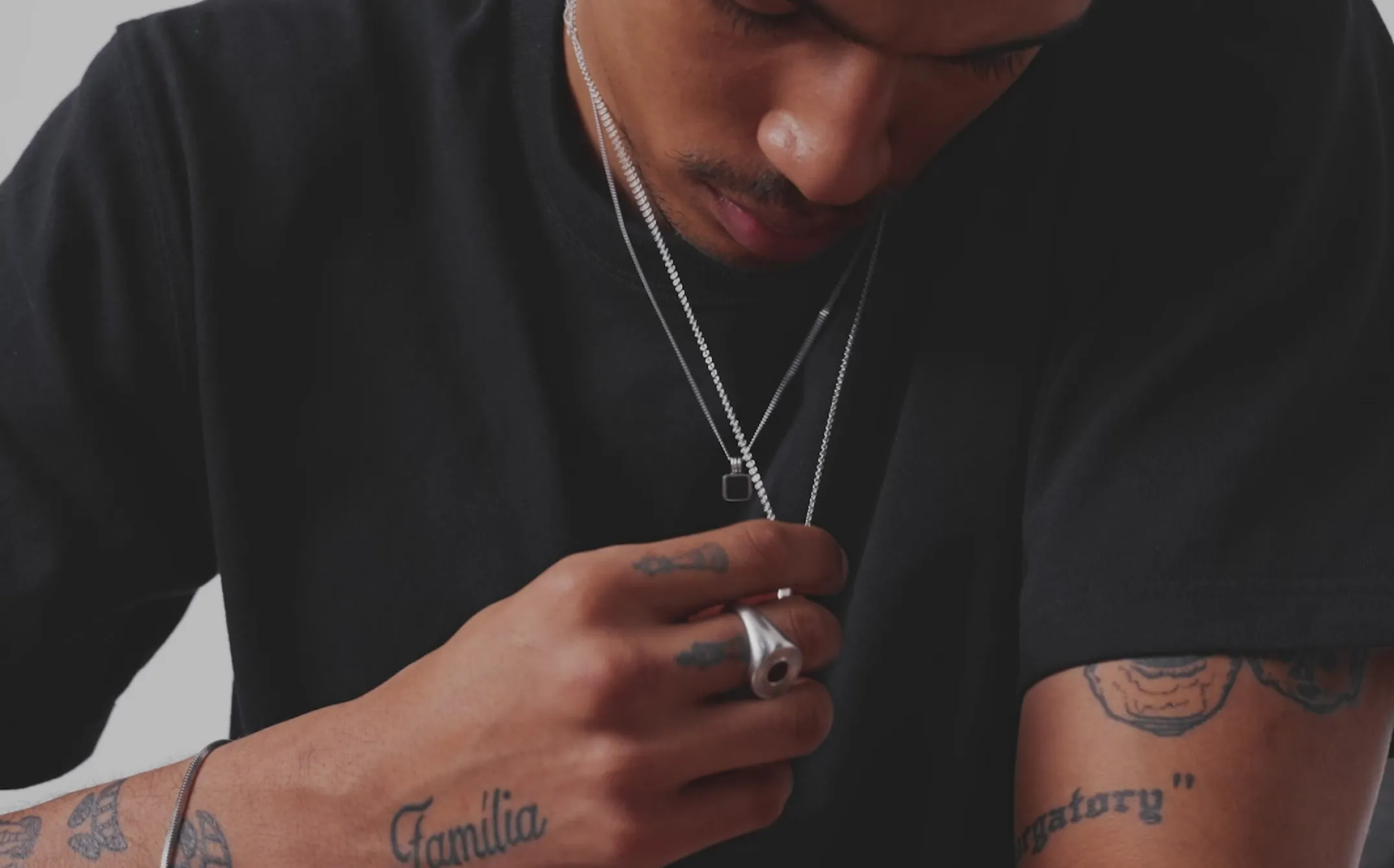 Mens Engravable Tag Pendant Necklace
