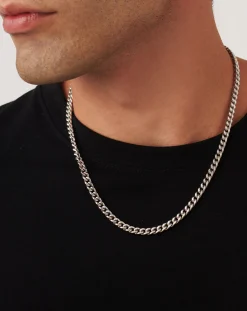 Mens Flat Curb Chain Necklace
