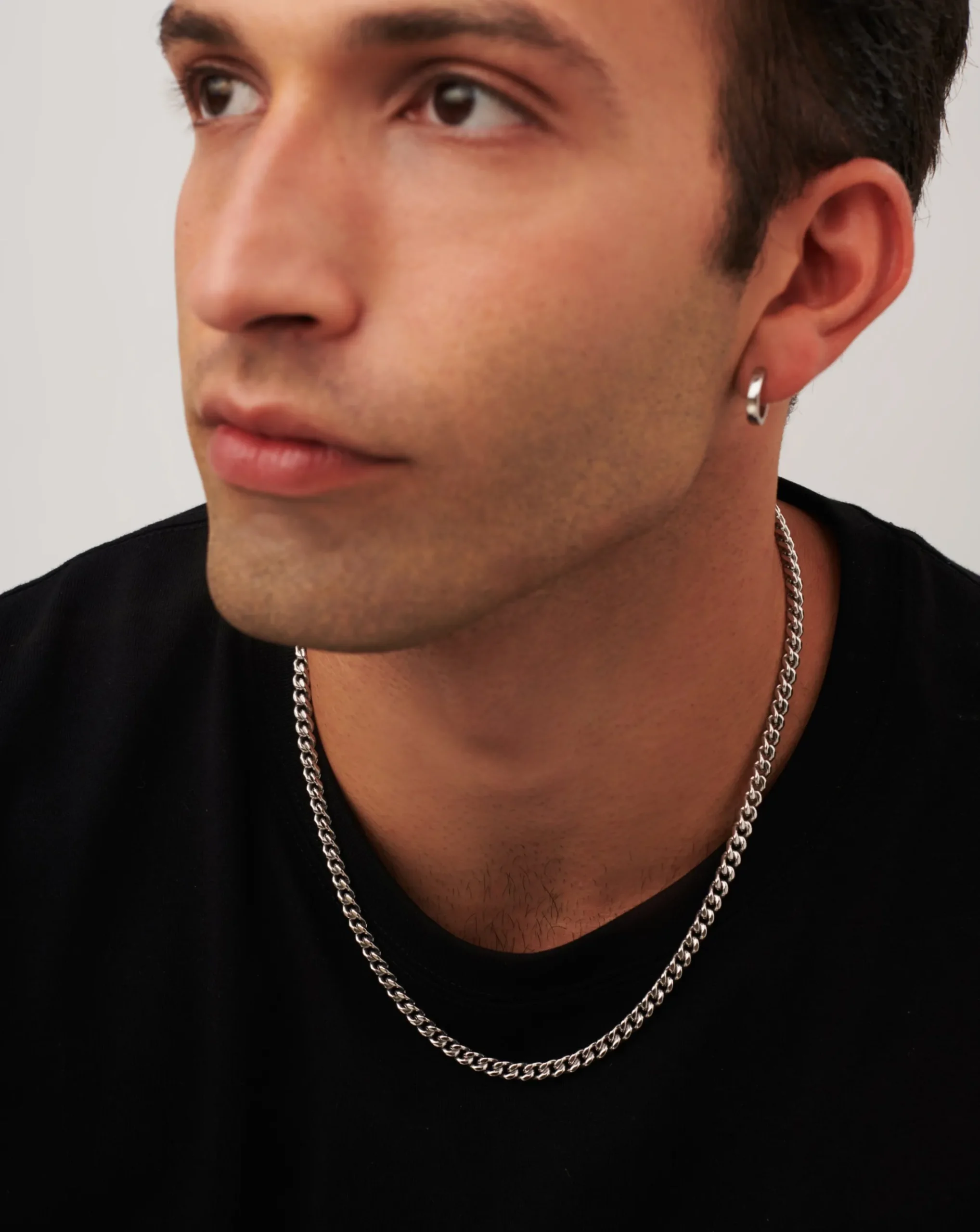 Mens Flat Curb Chain Necklace