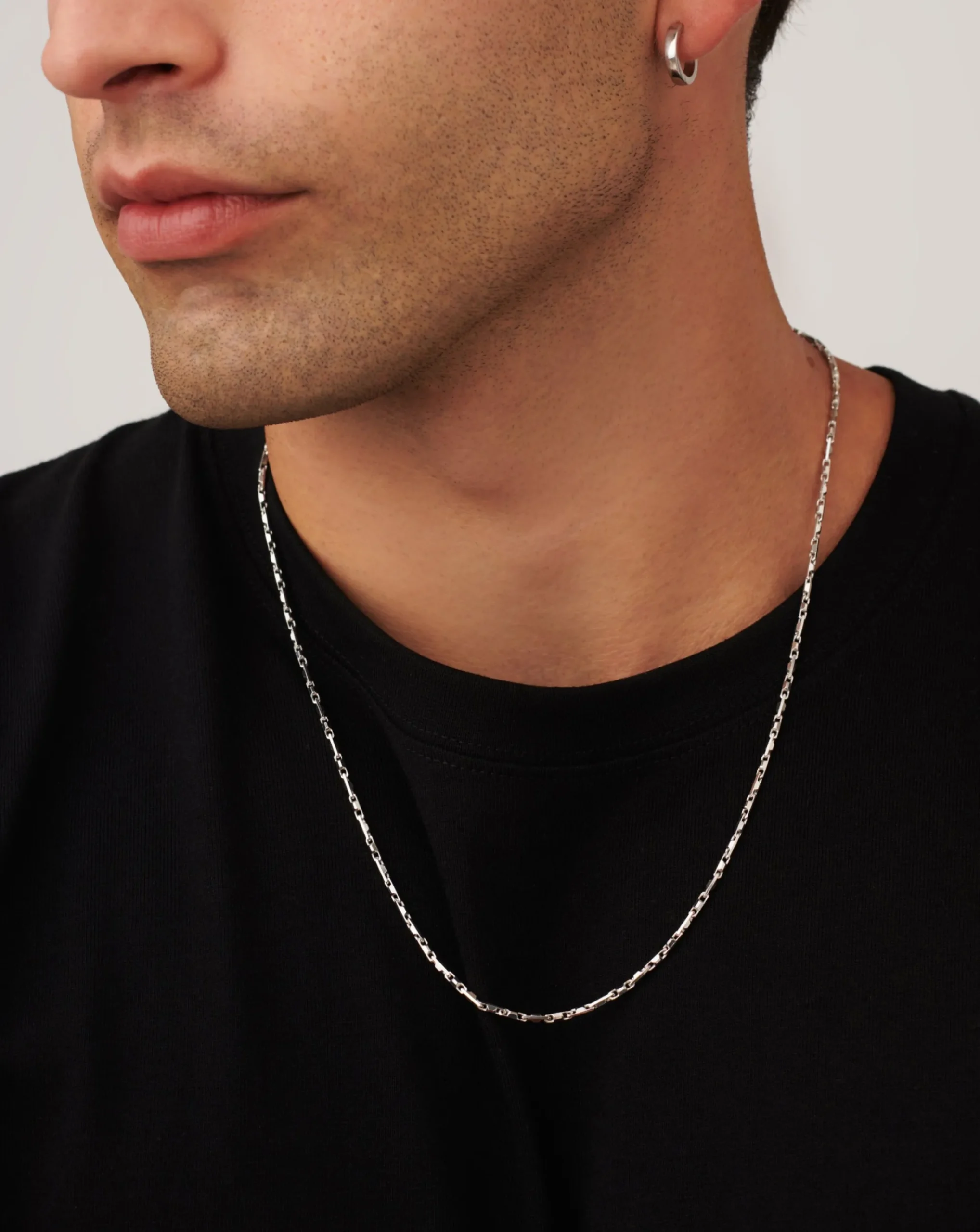 Mens Interlocking Link Chain Necklace