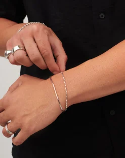 Mens Interlocking Link Chain Bracelet