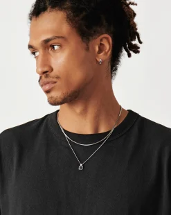 Mens Lucy Williams Square Black Onyx Pendant Necklace