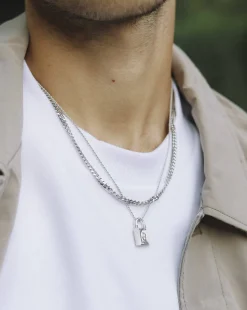 Mens Round Curb Chain Necklace