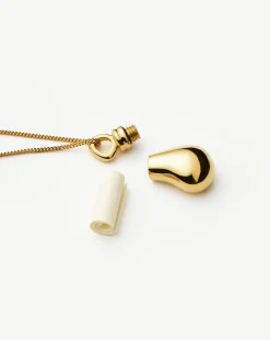 Message in a Bottle Droplet Pendant Necklace