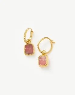 Mini Pyramid Charm Hoop Earrings