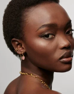 Mini Pyramid Charm Hoop Earrings