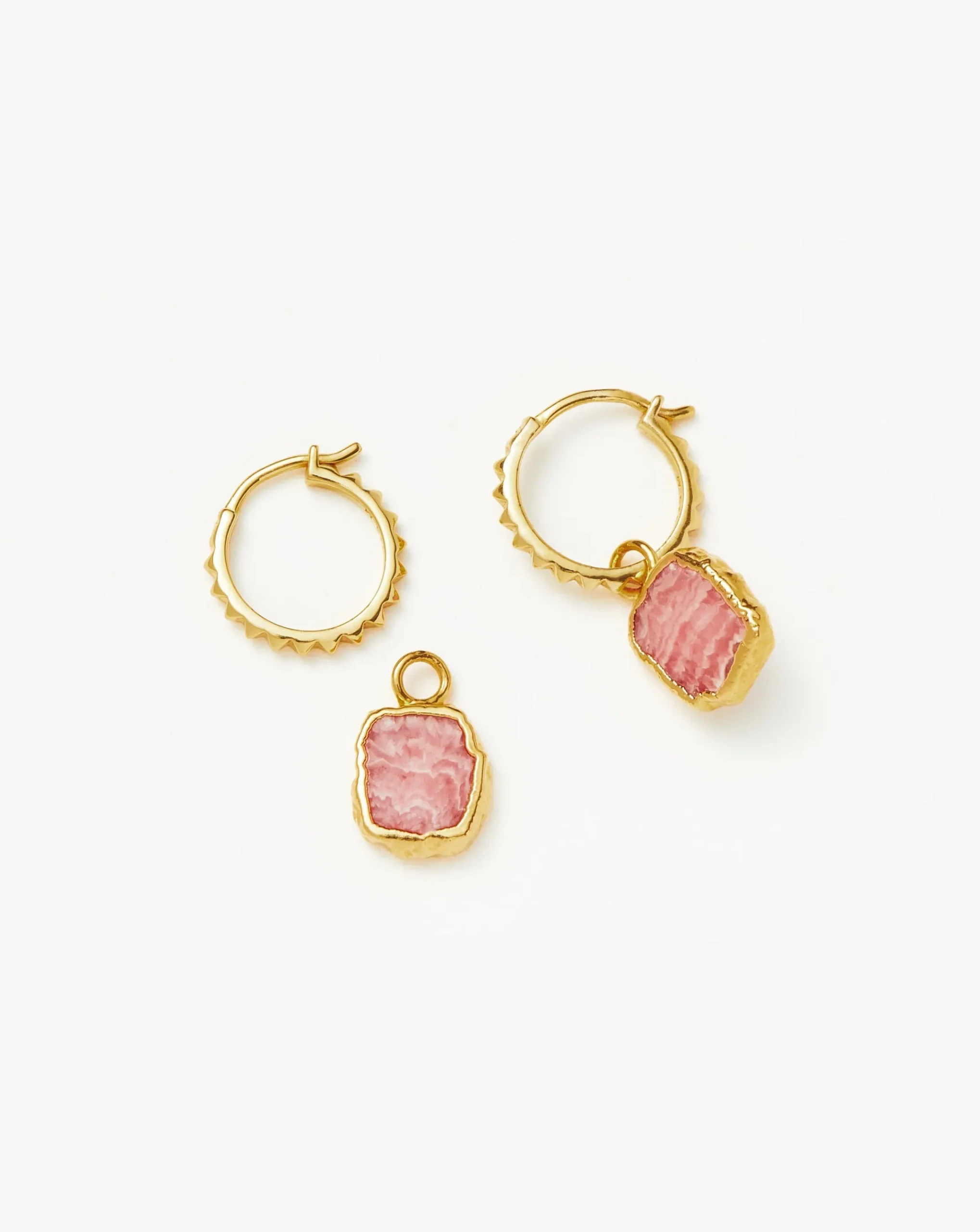 Mini Pyramid Charm Hoop Earrings