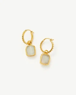 Mini Pyramid Charm Hoop Earrings