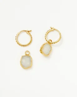 Mini Pyramid Charm Hoop Earrings
