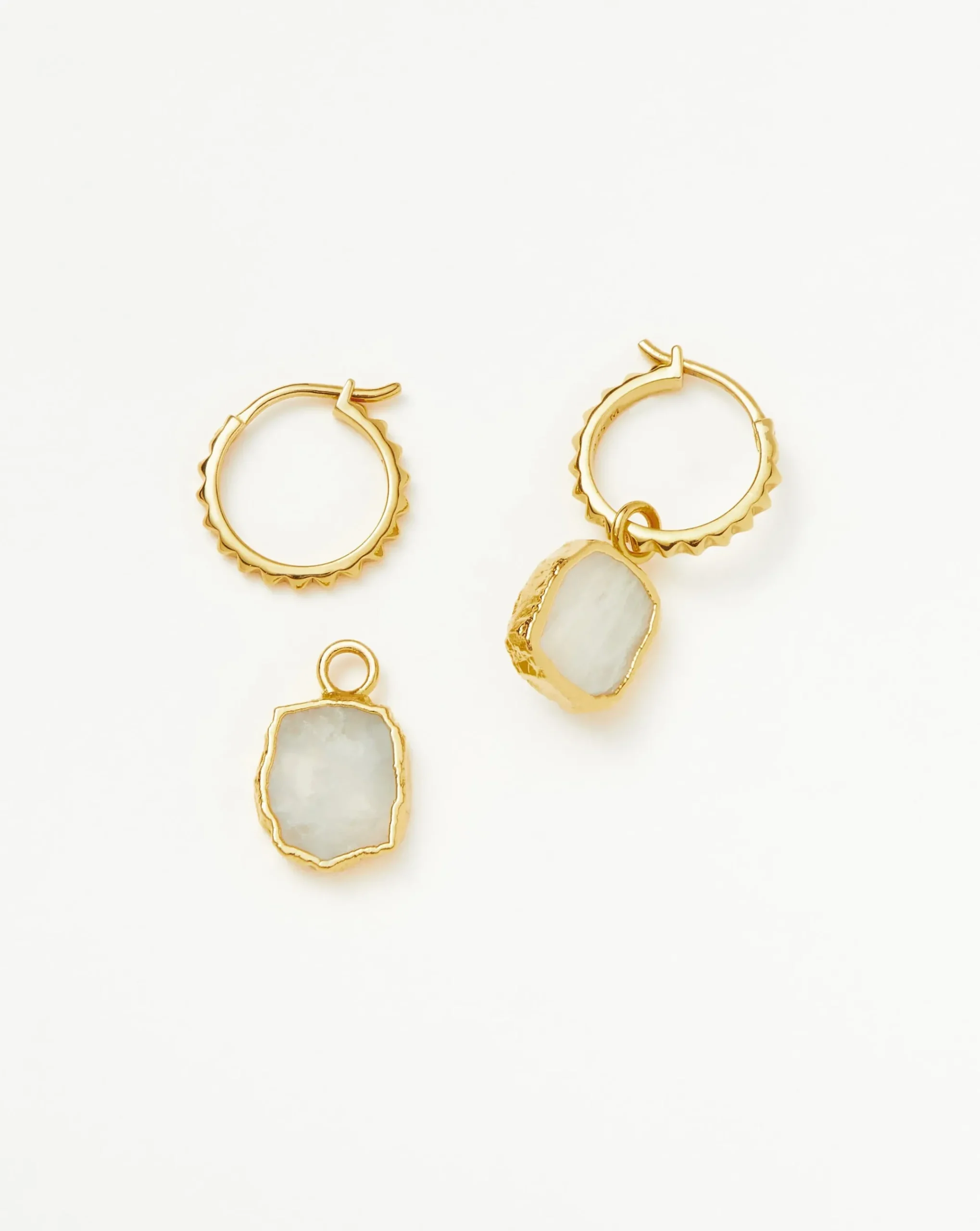 Mini Pyramid Charm Hoop Earrings