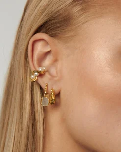 Mini Pyramid Charm Hoop Earrings