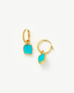 Mini Pyramid Charm Hoop Earrings
