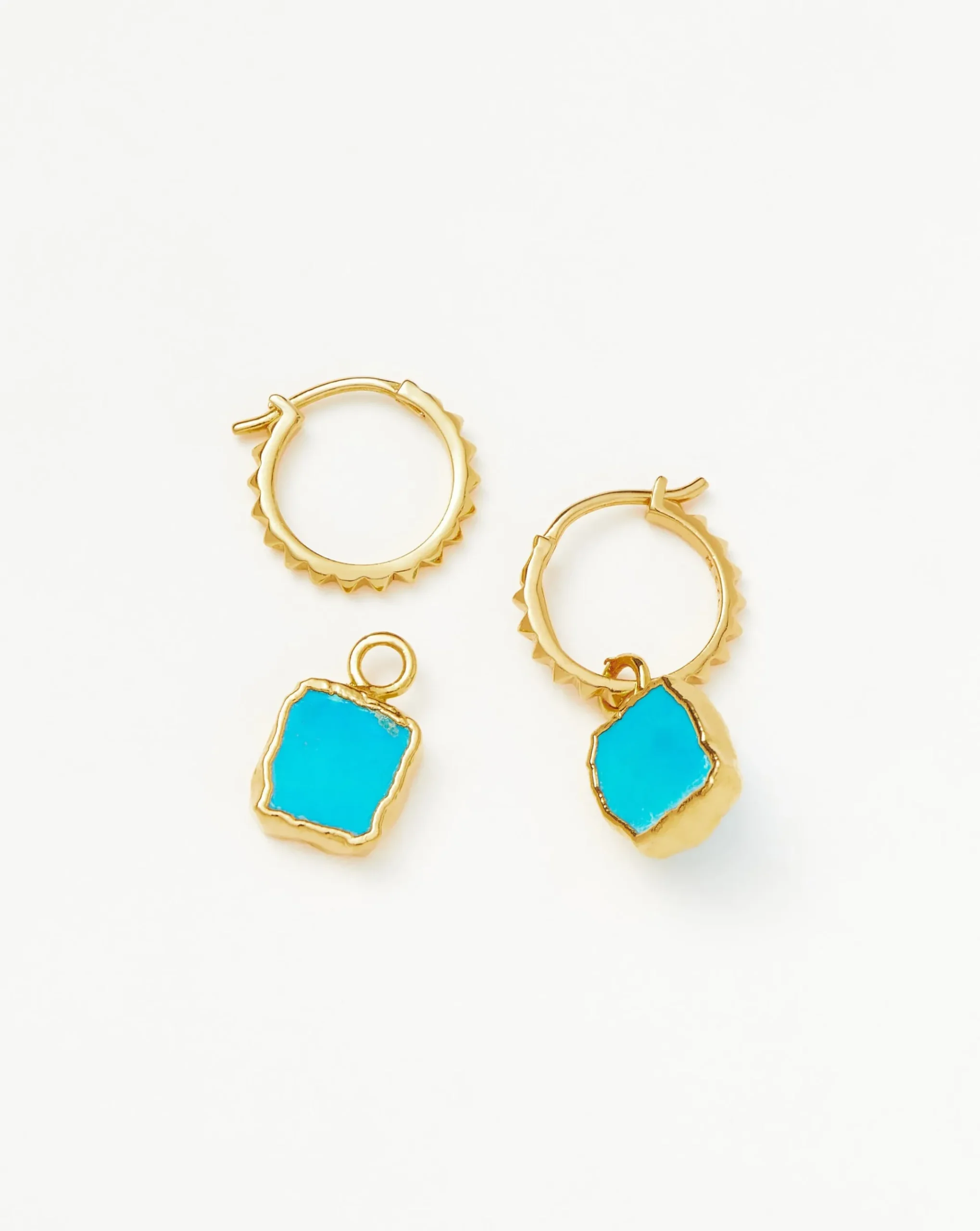 Mini Pyramid Charm Hoop Earrings