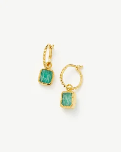 Mini Pyramid Charm Hoop Earrings