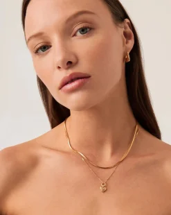 Mini Ridge Heart Chain Necklace Set