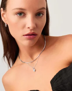 Mini Ridge Heart Charm Pendant Necklace