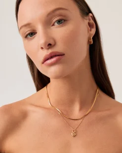 Mini Ridge Heart Charm Pendant Necklace